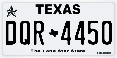 TX license plate DQR4450