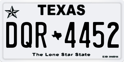 TX license plate DQR4452