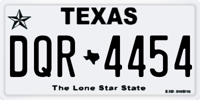 TX license plate DQR4454