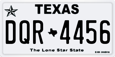 TX license plate DQR4456