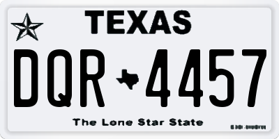 TX license plate DQR4457