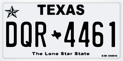 TX license plate DQR4461