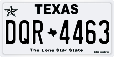 TX license plate DQR4463