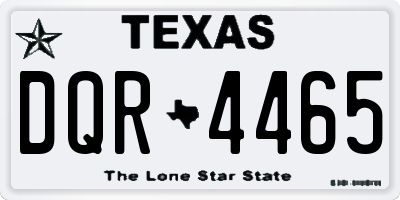 TX license plate DQR4465