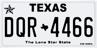 TX license plate DQR4466