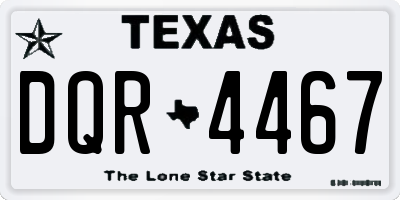 TX license plate DQR4467