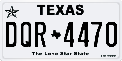 TX license plate DQR4470