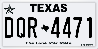 TX license plate DQR4471