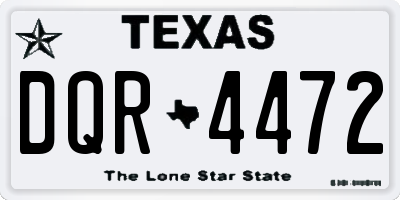 TX license plate DQR4472