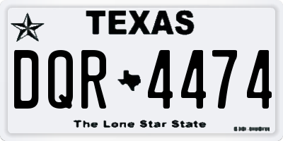 TX license plate DQR4474