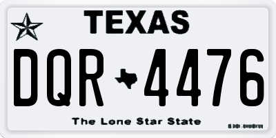 TX license plate DQR4476
