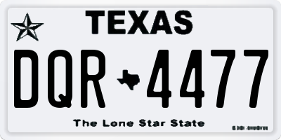 TX license plate DQR4477