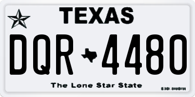 TX license plate DQR4480