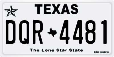 TX license plate DQR4481