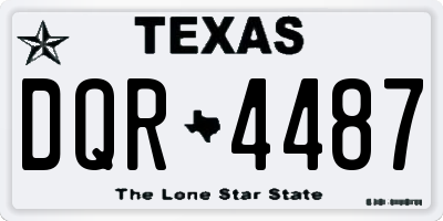 TX license plate DQR4487