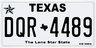 TX license plate DQR4489