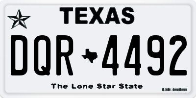 TX license plate DQR4492