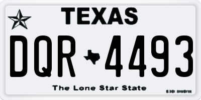 TX license plate DQR4493