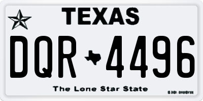 TX license plate DQR4496