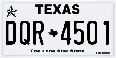 TX license plate DQR4501