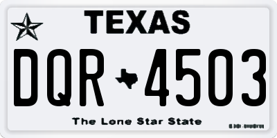TX license plate DQR4503
