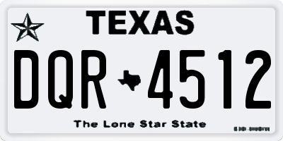 TX license plate DQR4512