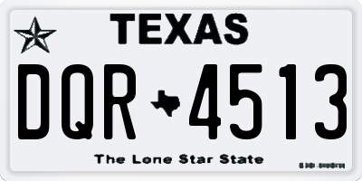 TX license plate DQR4513