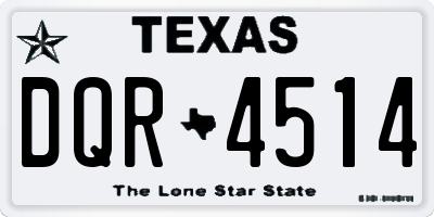 TX license plate DQR4514