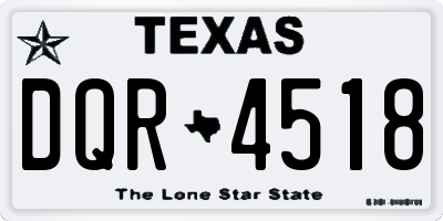 TX license plate DQR4518