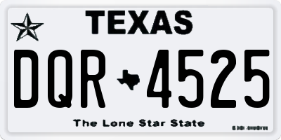 TX license plate DQR4525
