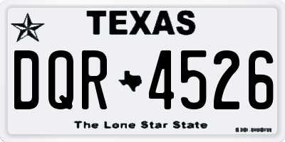 TX license plate DQR4526