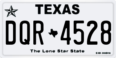 TX license plate DQR4528