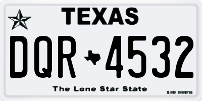 TX license plate DQR4532