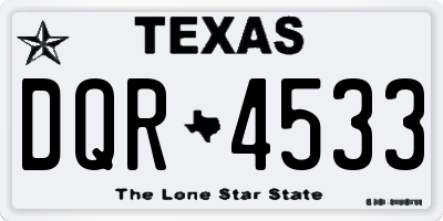 TX license plate DQR4533