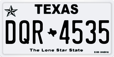 TX license plate DQR4535