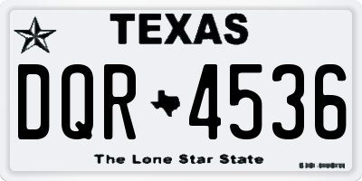 TX license plate DQR4536