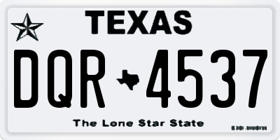 TX license plate DQR4537