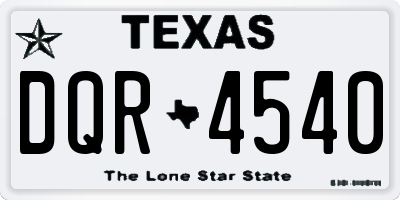 TX license plate DQR4540