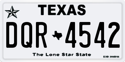 TX license plate DQR4542