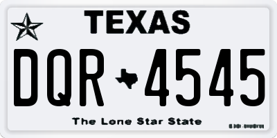 TX license plate DQR4545