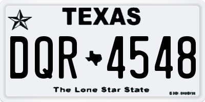 TX license plate DQR4548