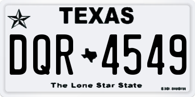 TX license plate DQR4549