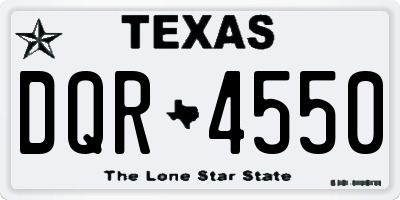 TX license plate DQR4550