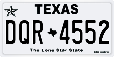 TX license plate DQR4552