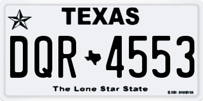 TX license plate DQR4553