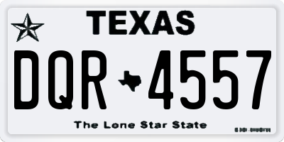 TX license plate DQR4557