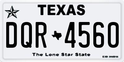 TX license plate DQR4560