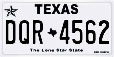 TX license plate DQR4562