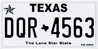 TX license plate DQR4563