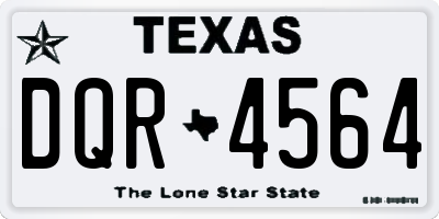 TX license plate DQR4564